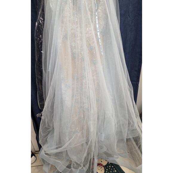 XO By Sophia Exclusive Light Sky Ice Blue Corset Long Prom Formal Dress Size 4 - Picture 14 of 16